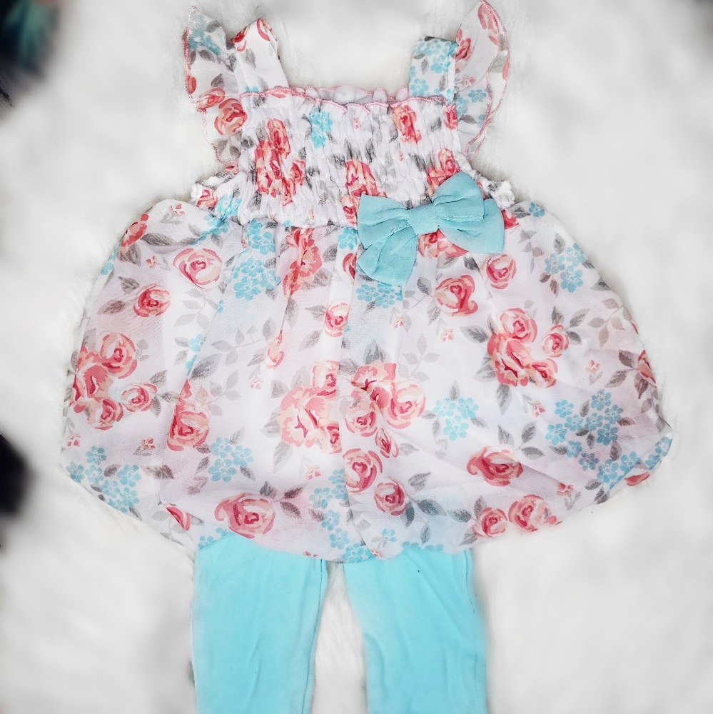 Cute 2 Piece Baby Floral Pants Set